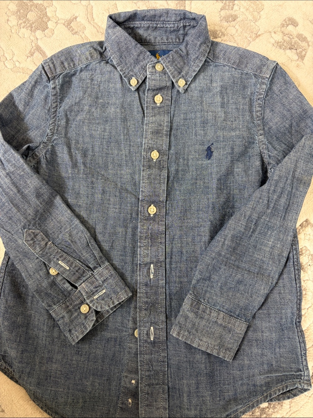 Polo by Ralph Lauren Men's Denim-Look Blue Button-Down Shirt